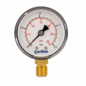 Pressure Gauge Side / Base Entry D25" Male