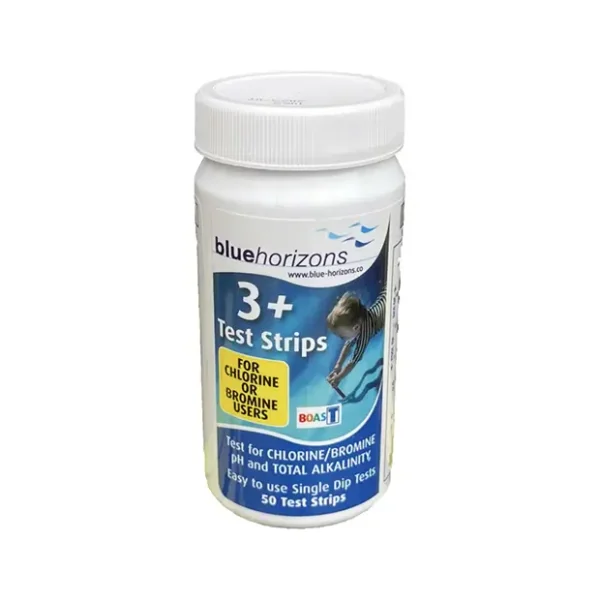 Blue Horizons 3+ Test Strips for Chlorine / Bromine, pH and Total Alkalinity